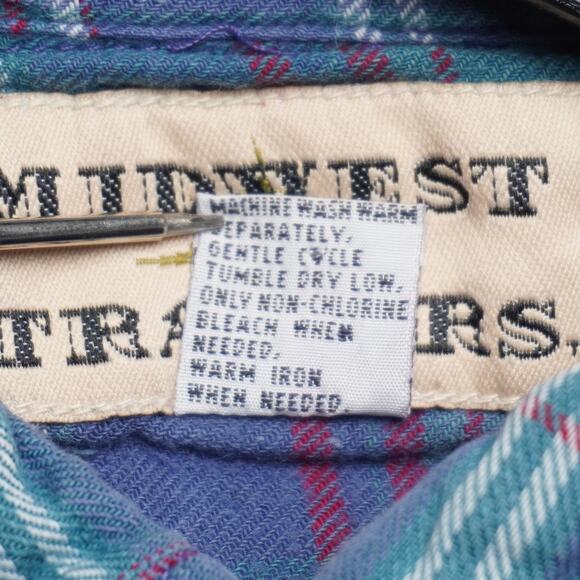 Midwest Traders Plaid Flannel Shirt Vintage Soft Worn-In Size M - Picture 9 of 9
